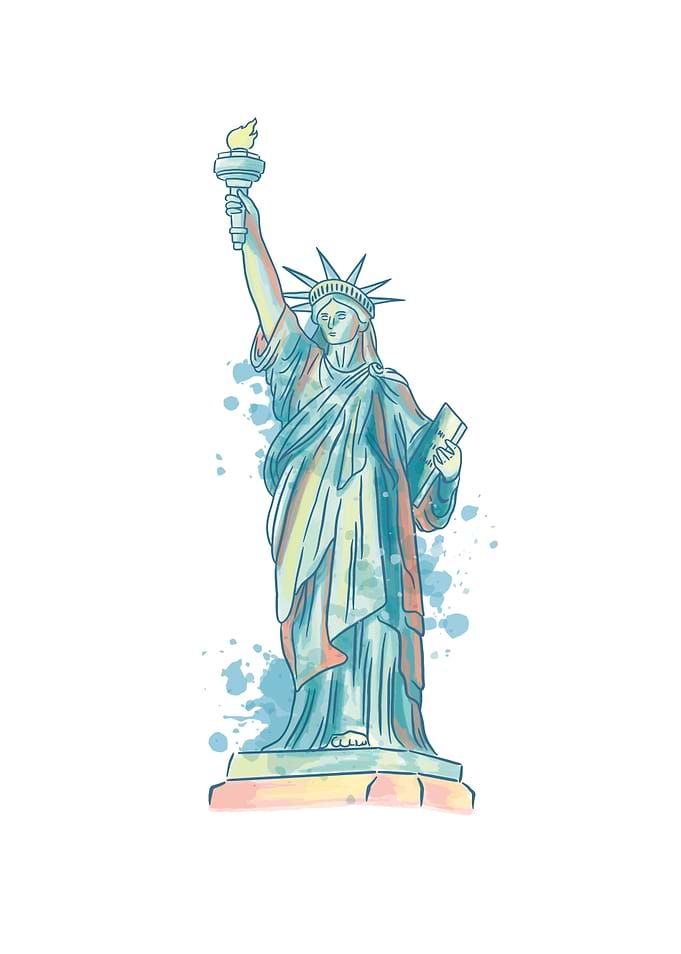 WATERCOLOR STATUE OF