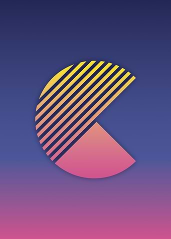 80s Retro Letter C