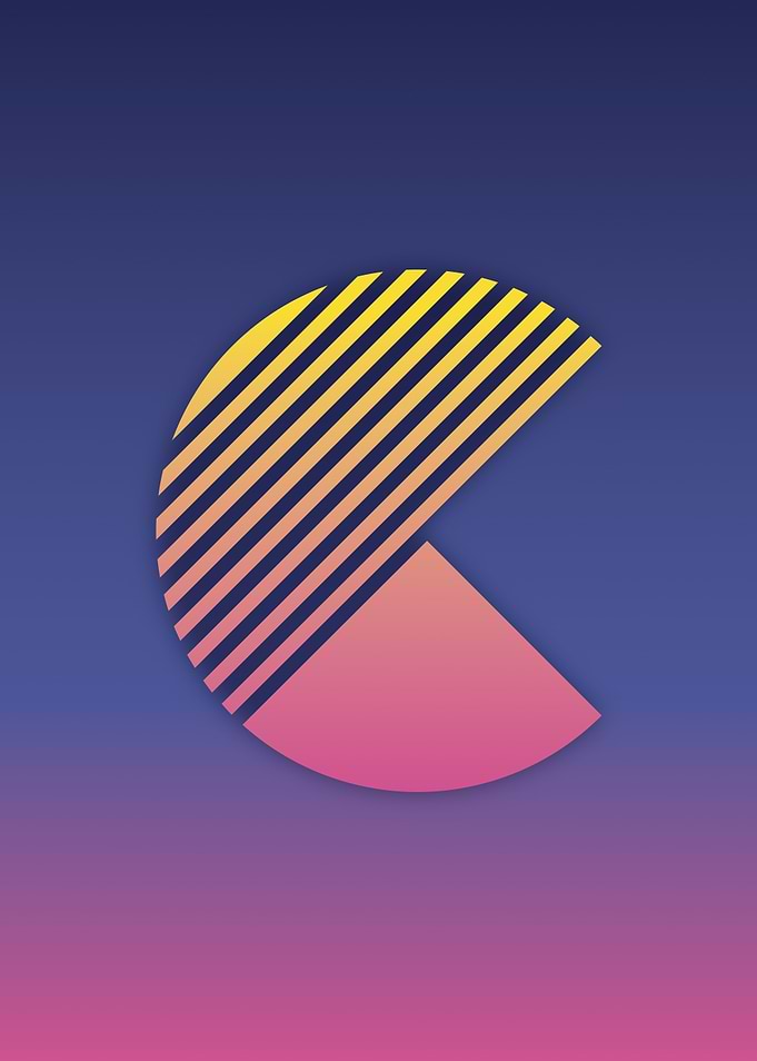 80s Retro Letter C