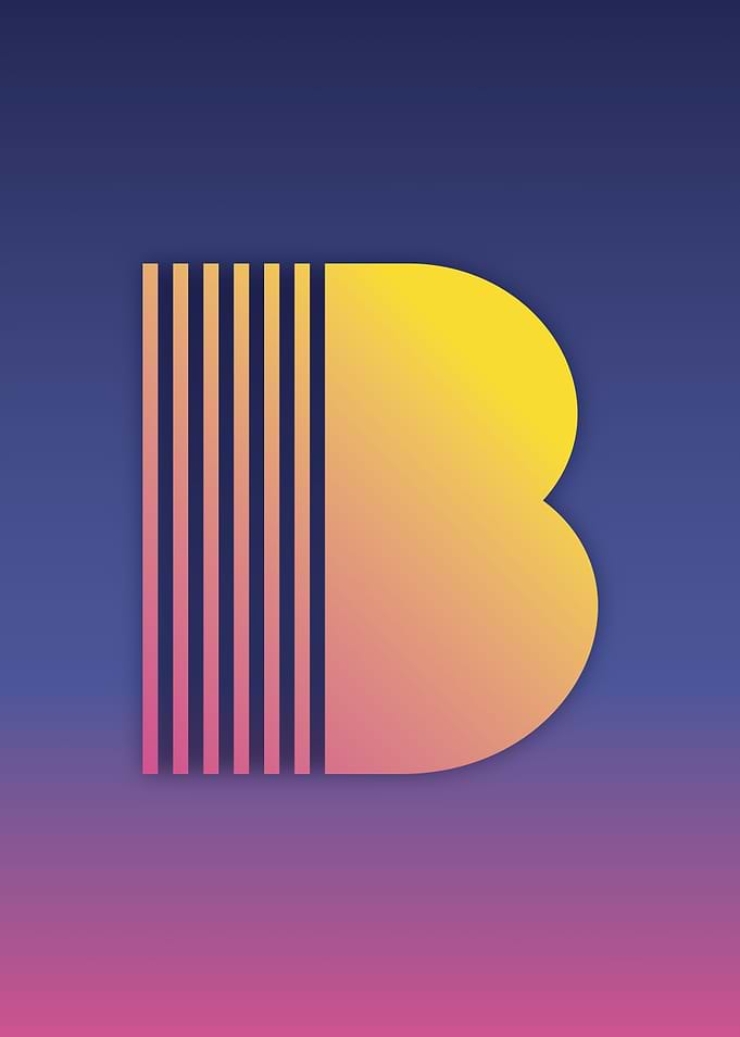 80s Retro Letter B