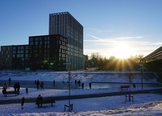 Amsterdam coverd in ice