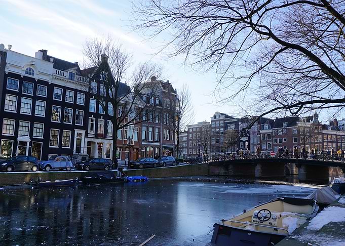Amsterdam coverd in ice