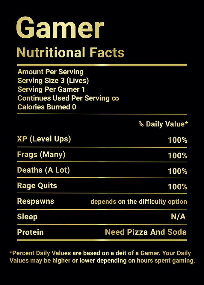 Gamer nutritional facts