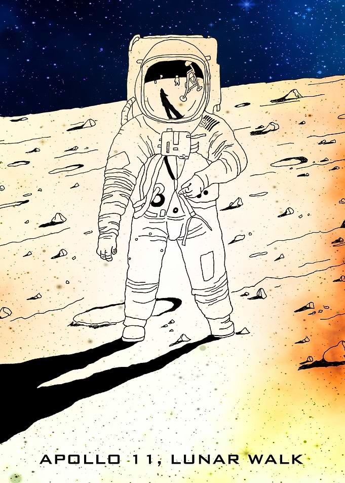 apollo 11 lunar walk