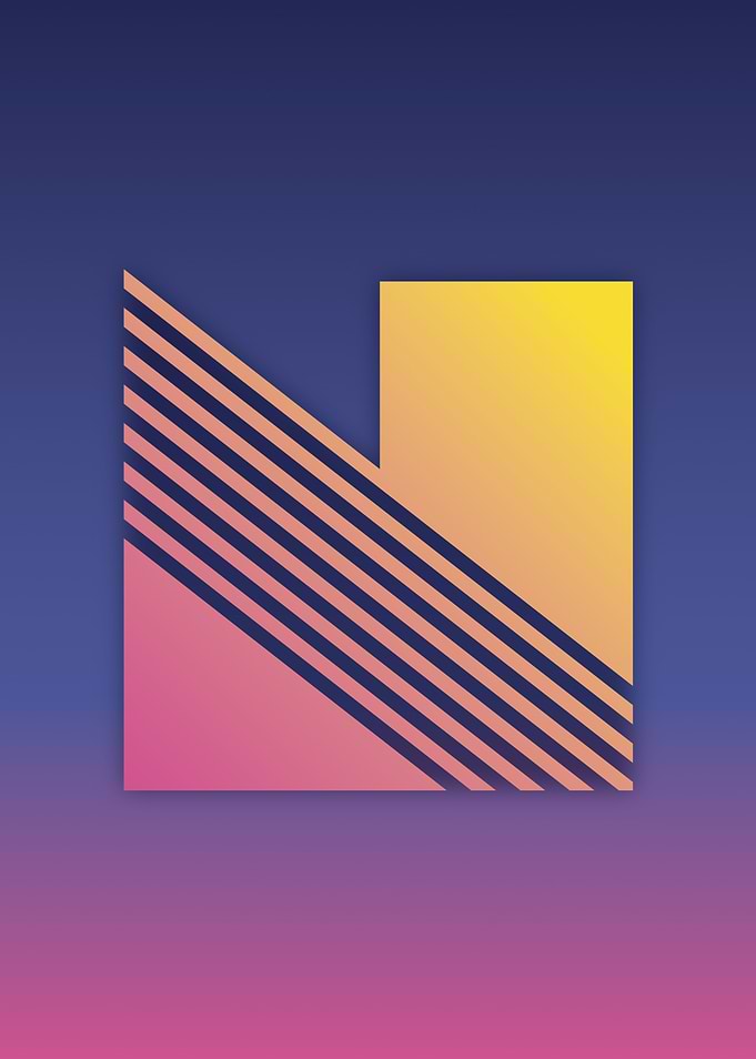 80s Retro Letter N