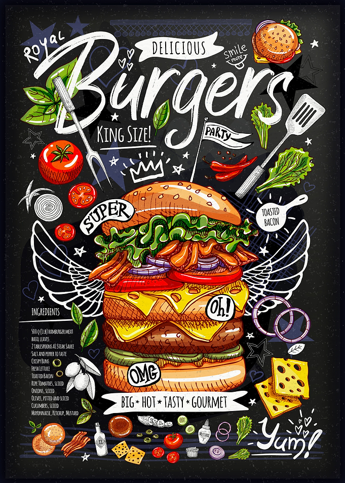 Food restaurant cafe chalk