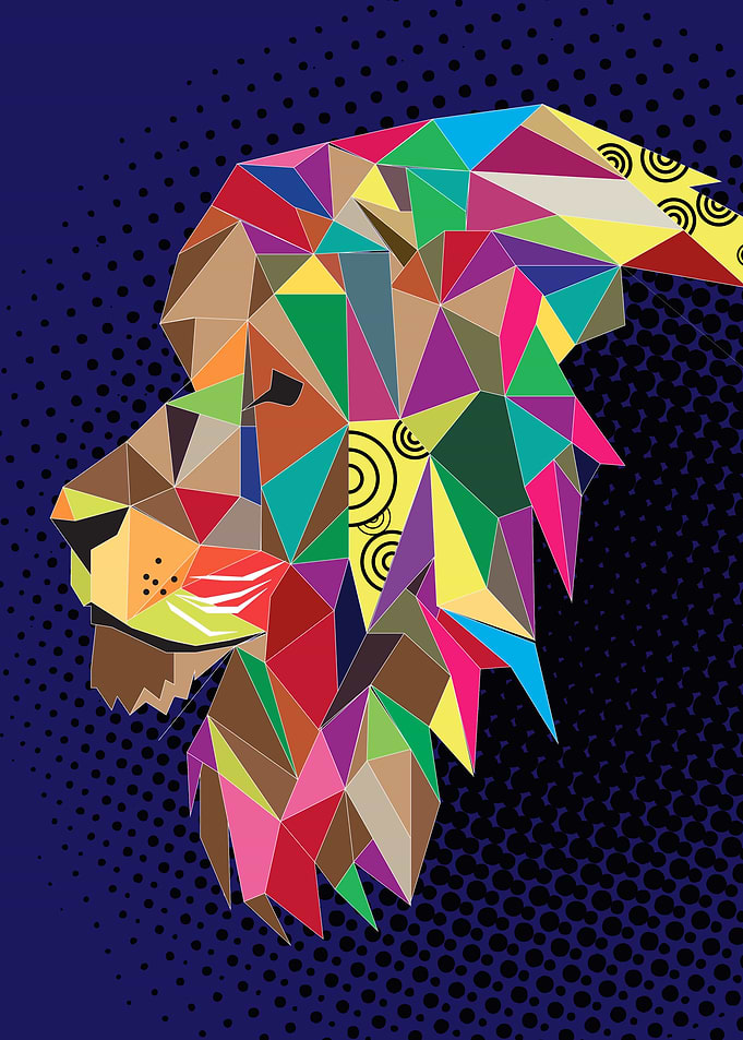 lion in pop art style