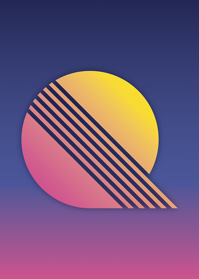 80s Retro Letter Q