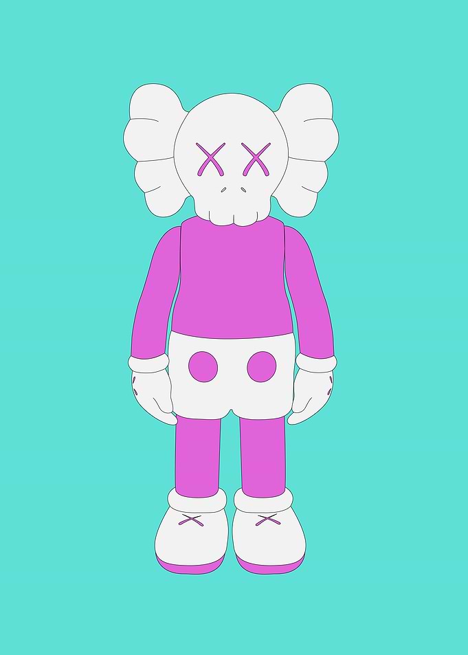 Kaws figurine white pink