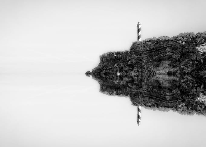 Lighthouse black and white