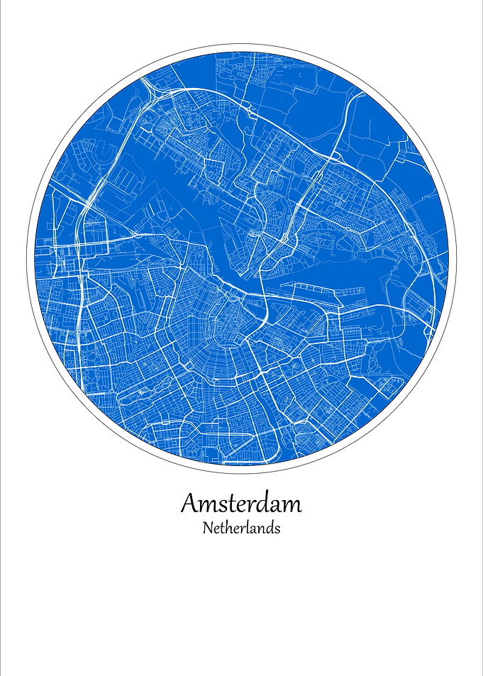 Amsterdam City Map Print