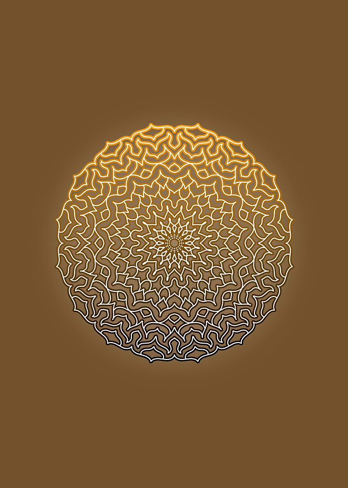 Orange and black mandala