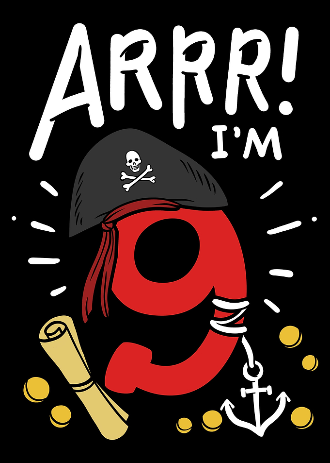 9th Birthday Pirate Nine Y