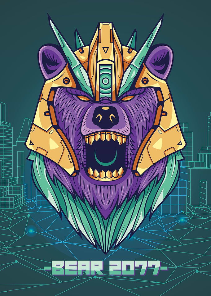 Bear Modern 2077 TealPurpl