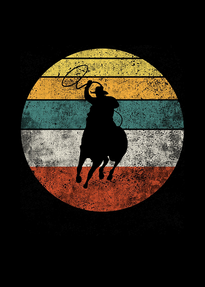 Roping Cowboy Retro