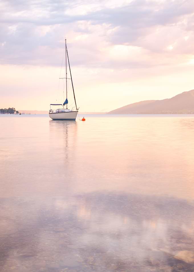 Sailing boat in pastel
