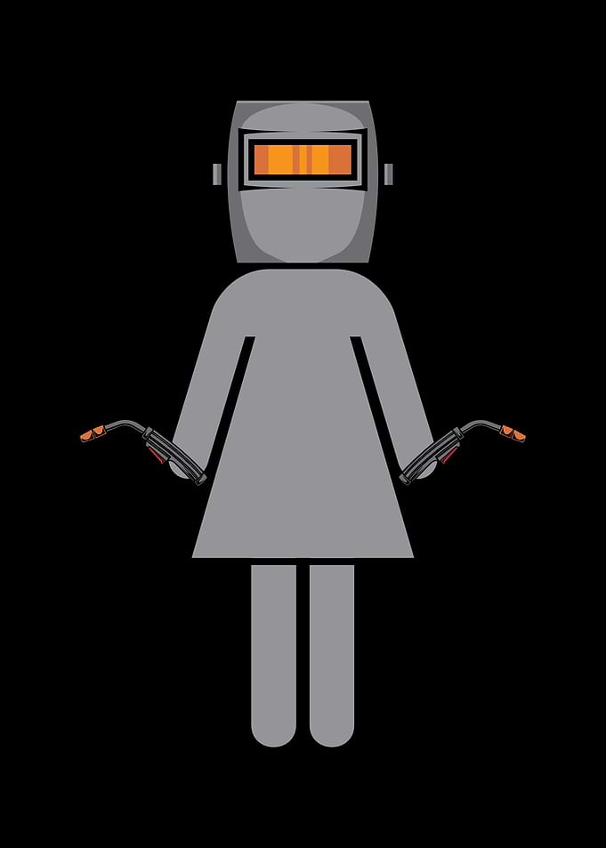Woman Wearing Welding
