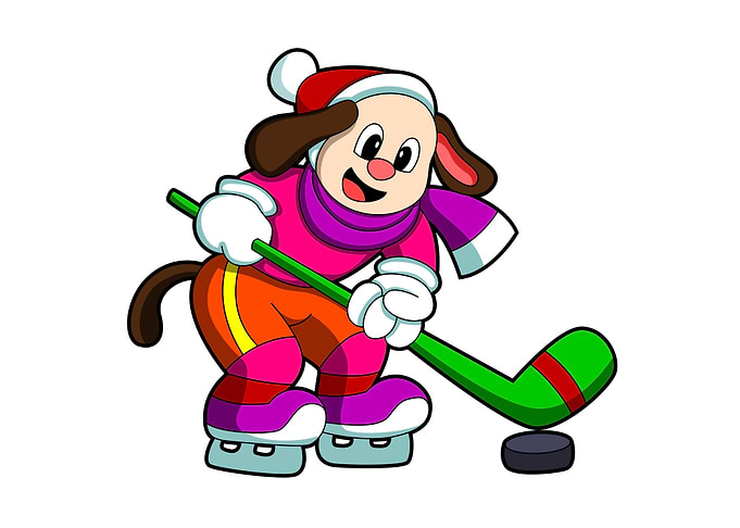 Dog Ice hockey Sports Puck