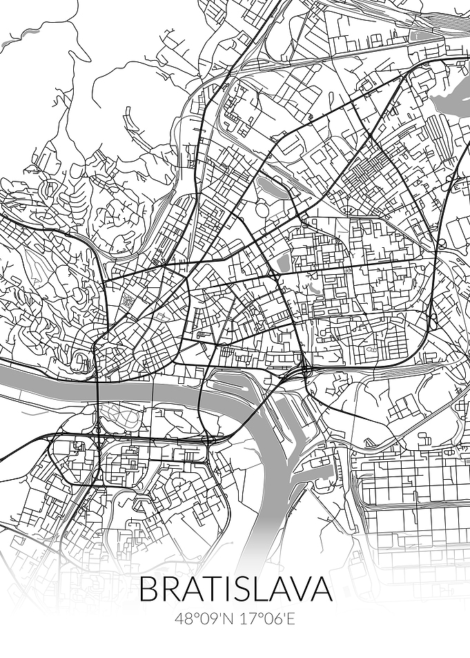 Bratislava City Map White