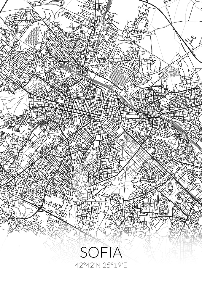 Sofia City Map White