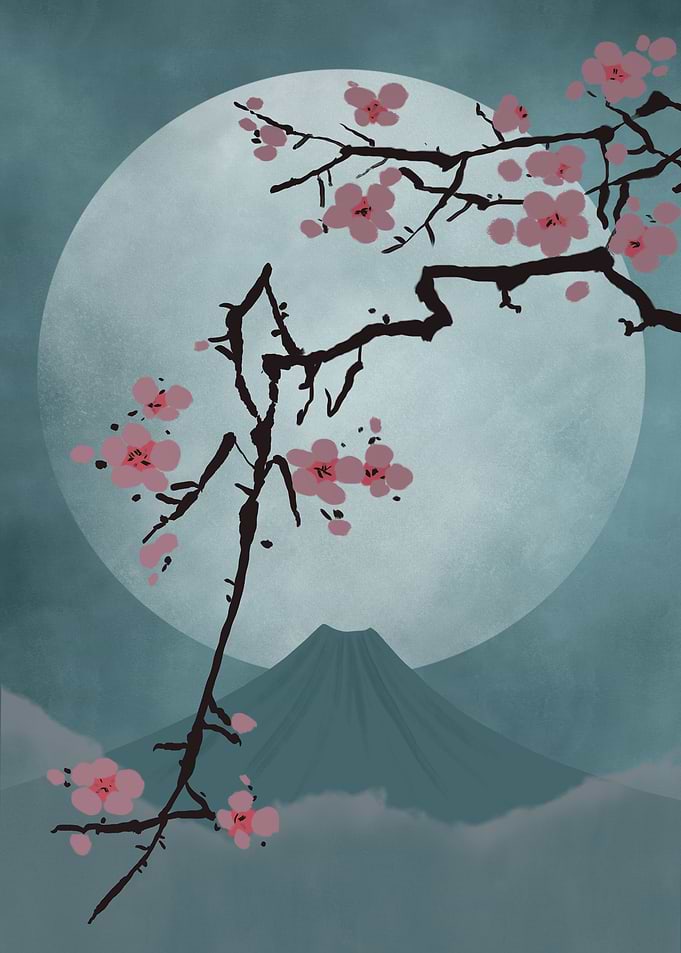 Mountain and Cherryblossom