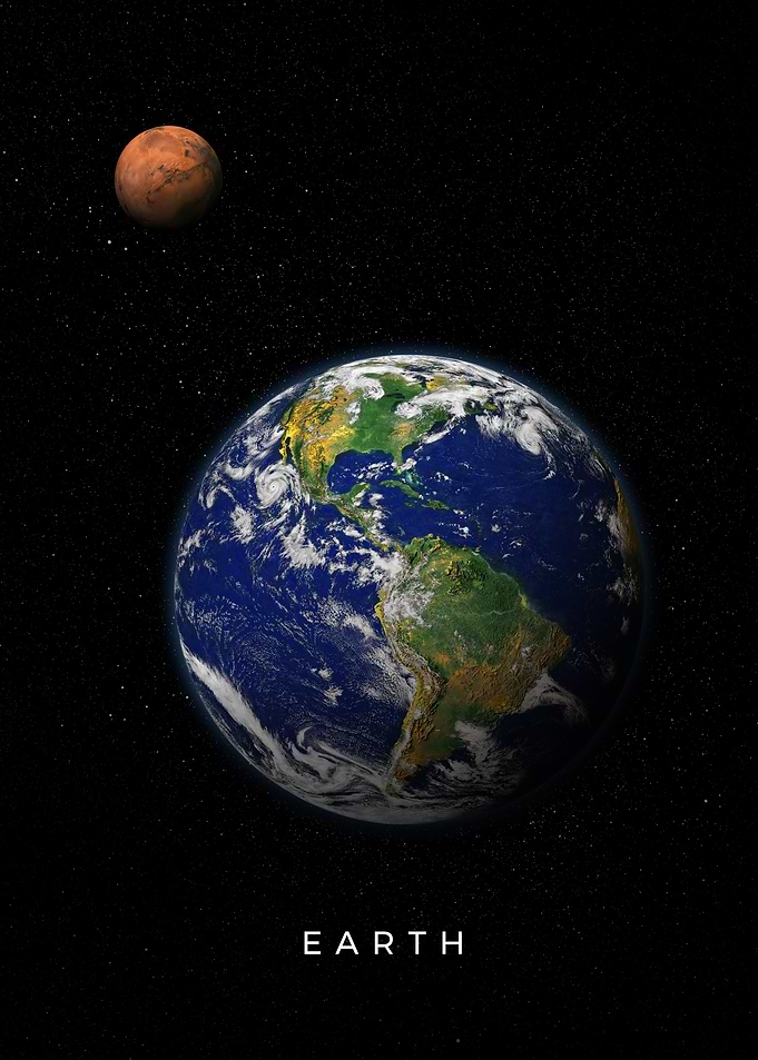 Earth and Mars