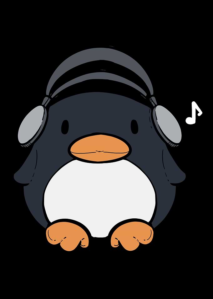 Cute Penguin Headphones Mu