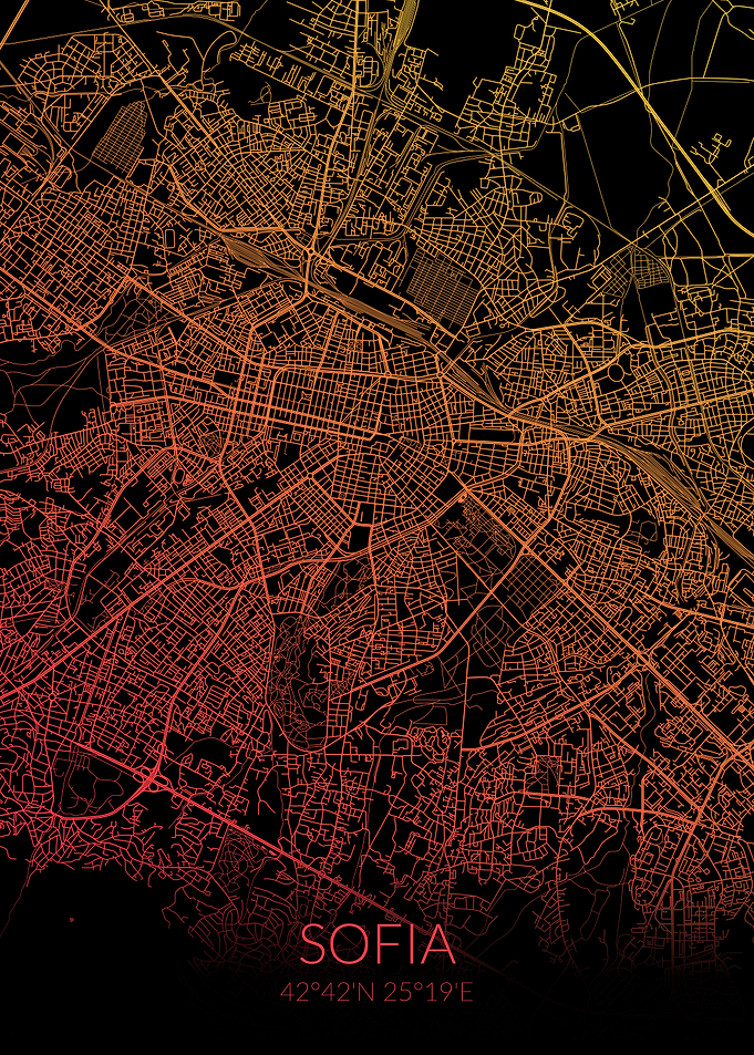 Sofia Map Black Orange