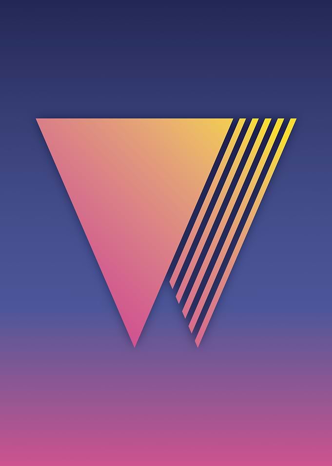 80s Retro Letter W