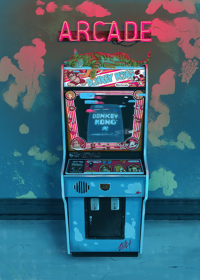 Retro video game arcade