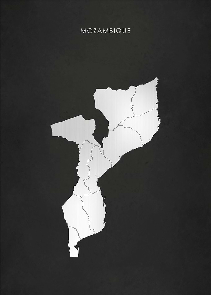 Silver Mozambique Map