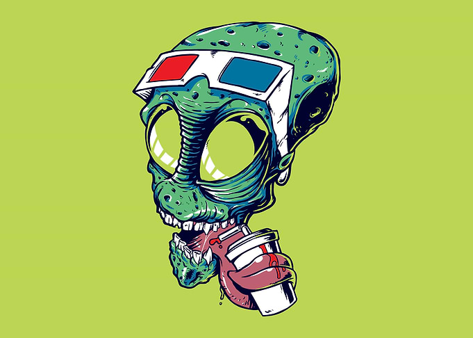 Alien head drinking