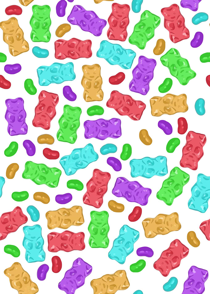 Mixed colored jelly beans
