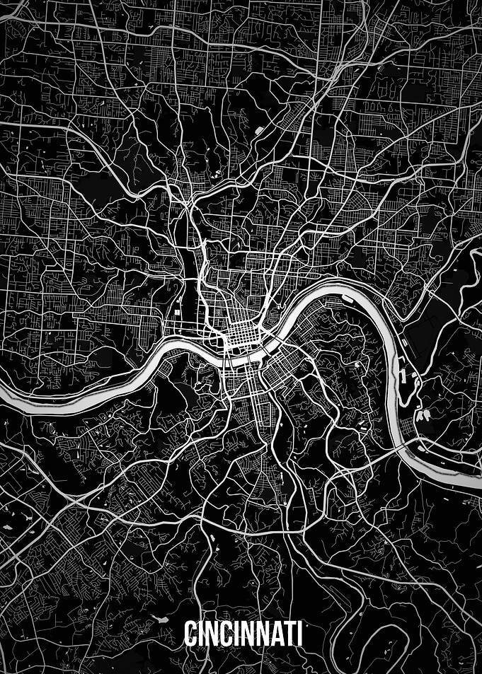 Cincinnati dark map
