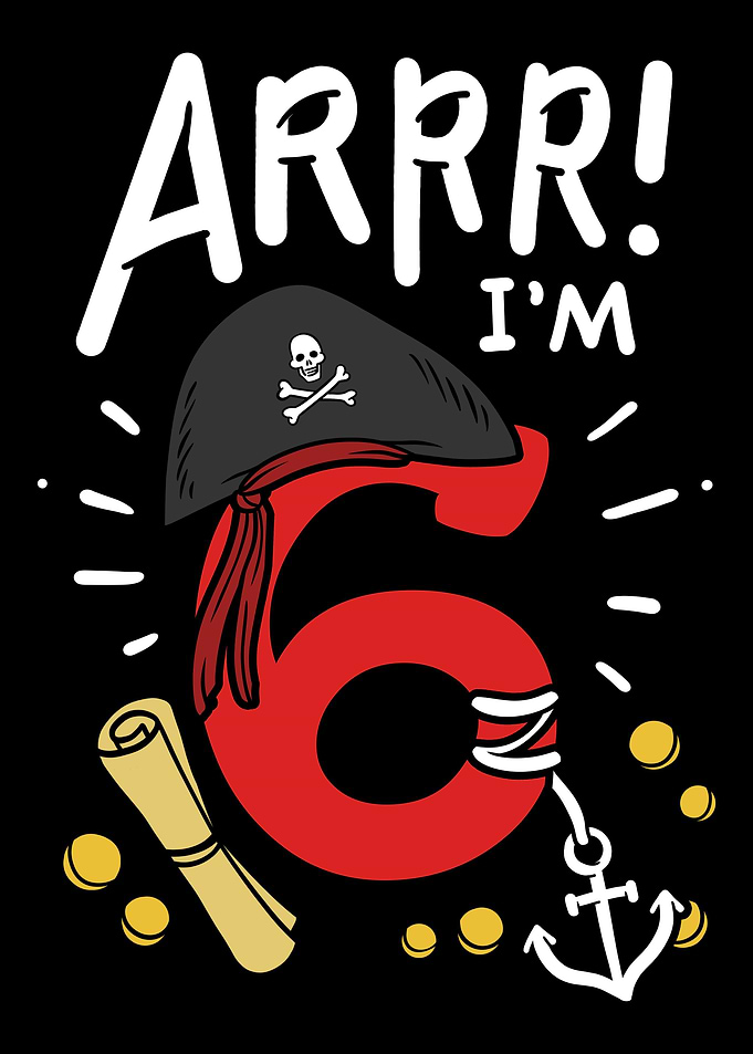 6th Birthday Pirate Six