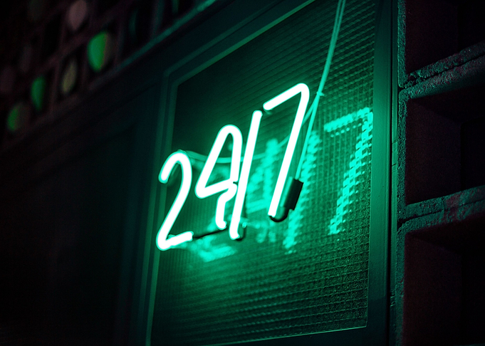 Open Sign with Green Light