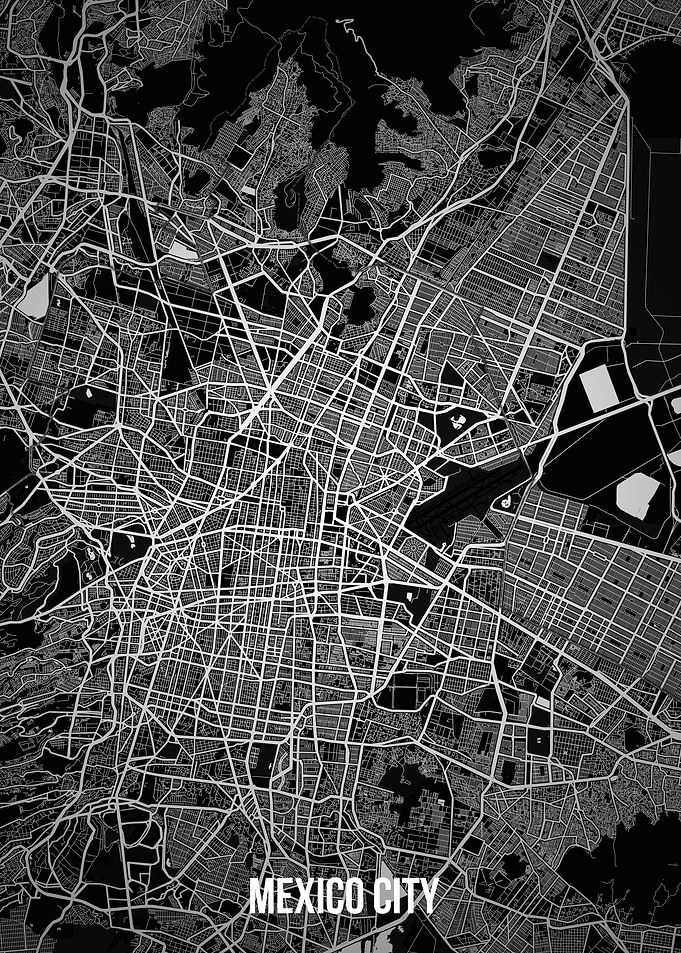 Mexico City dark map