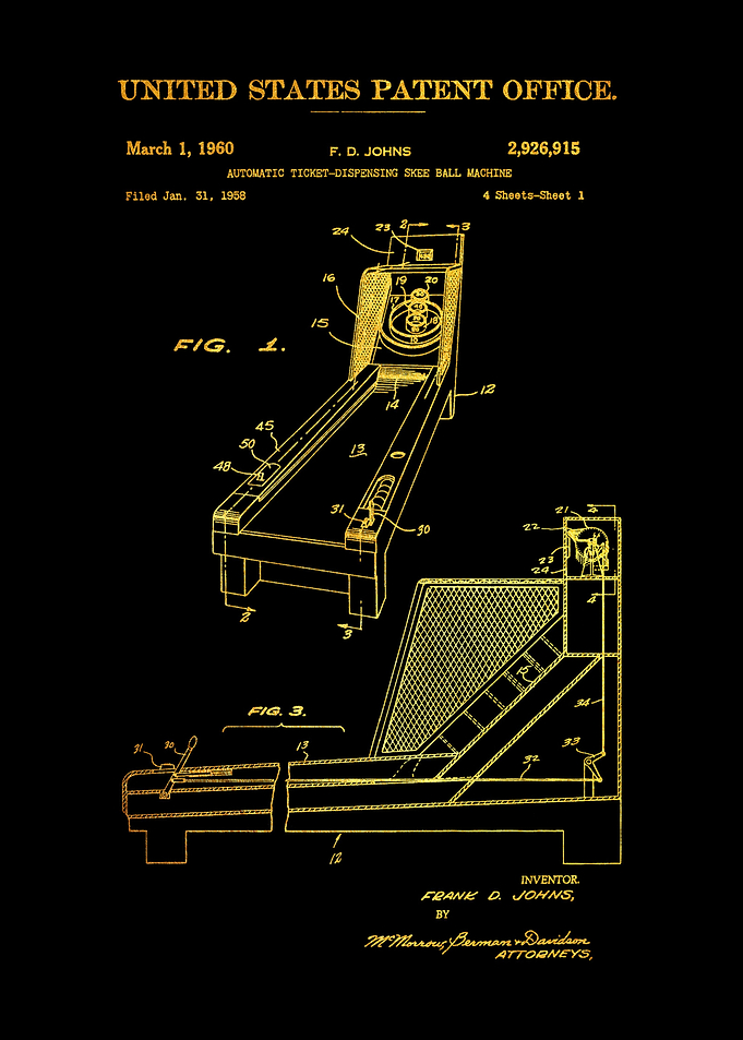 20 Skee Ball Machine Pate
