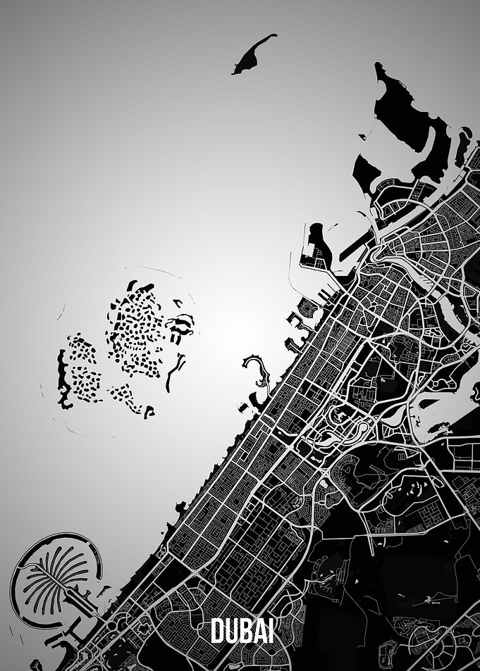 Dubai dark map