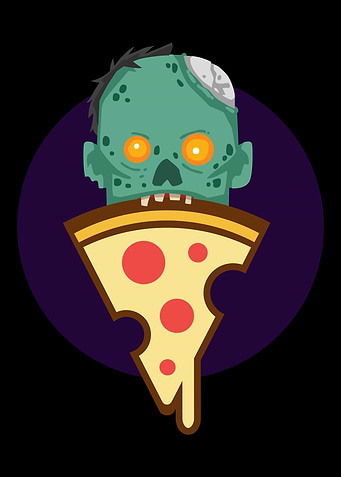 Pizza Zombie Halloween Fan