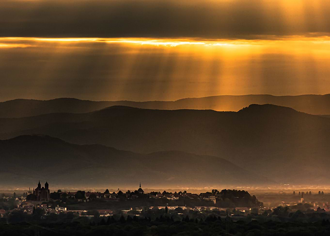 Sunset over France