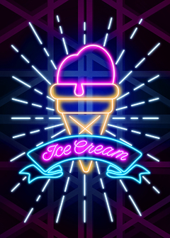 ice cream neon art