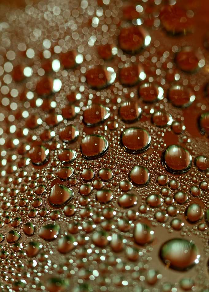 Colorful water drops macro