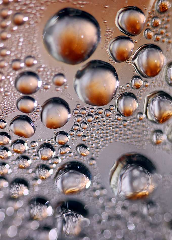 Colorful water droplets