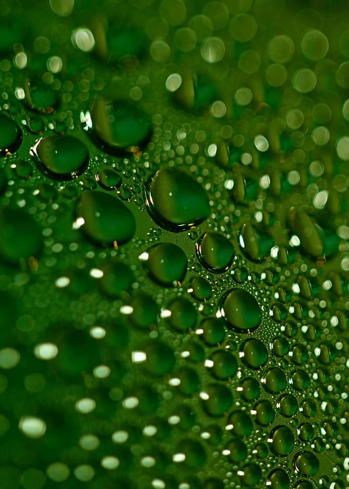 Colorful water droplets