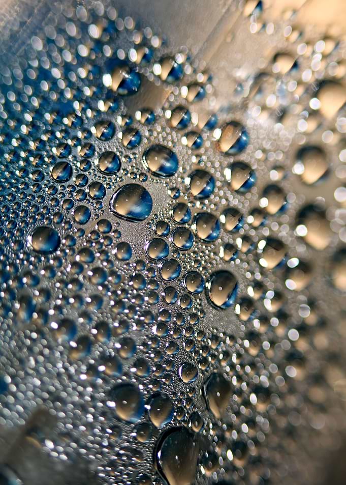 Colorful water droplets