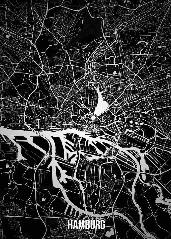 Hamburg dark map