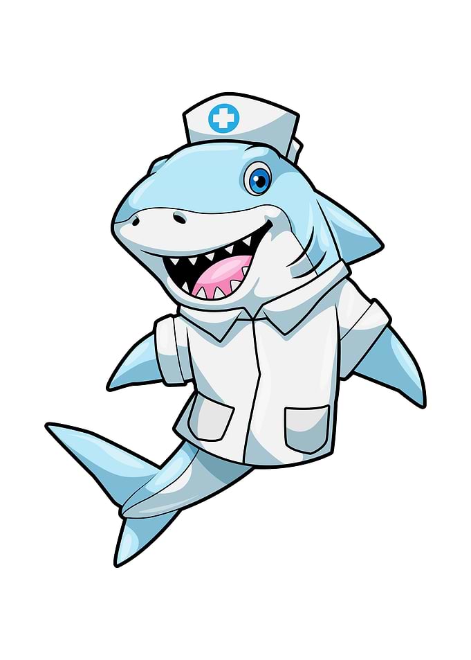 Shark Nurse Smock Hat
