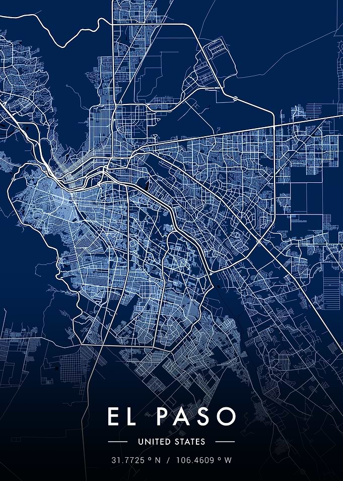 El Paso City Map Blueprint