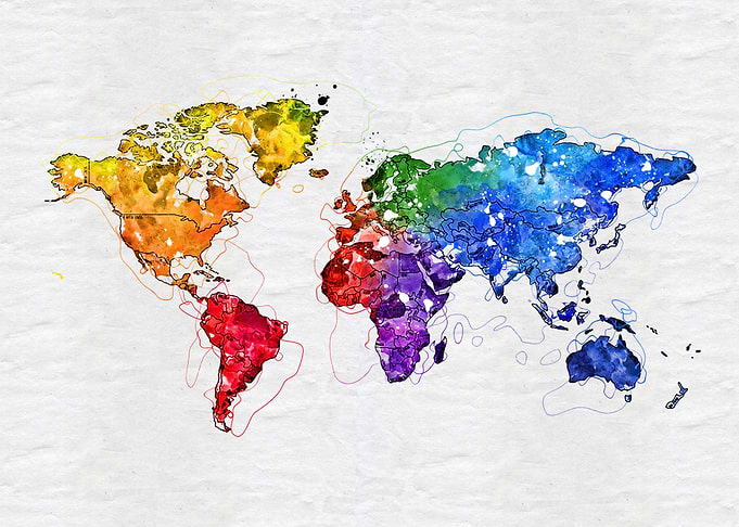 World Map Push Pin Large
